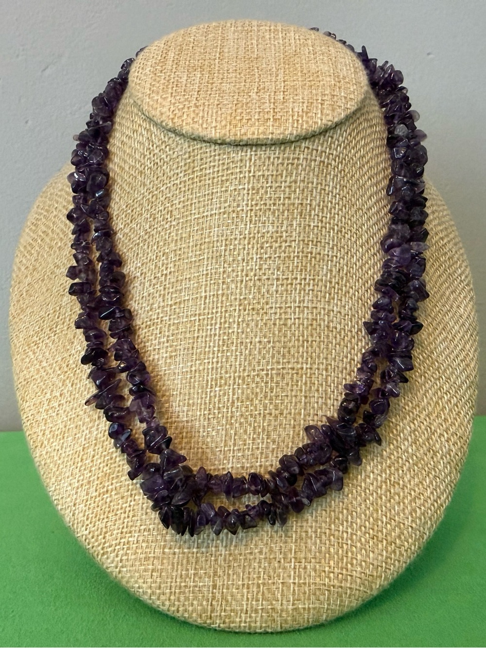 Handcrafted Amethyst Chip Bead Necklace - Purple